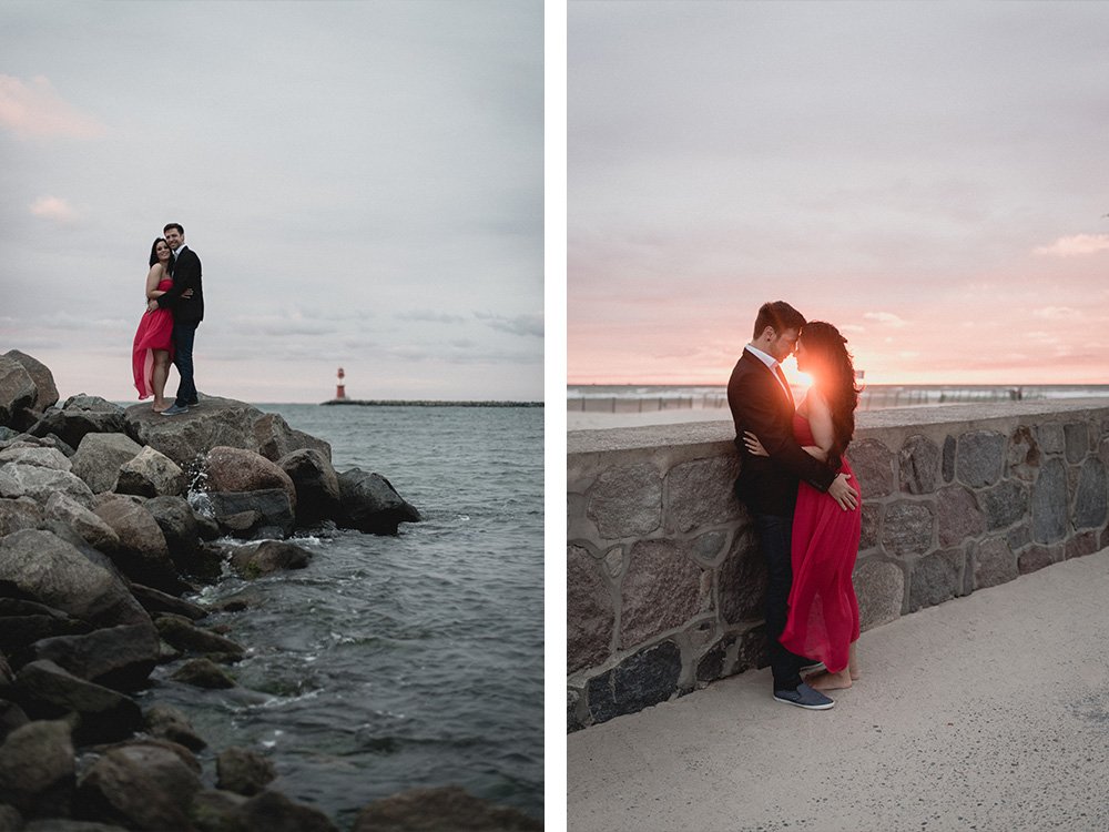 Engagement Shooting mit Paar in Rostock am Warnemünder Strand